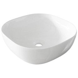 Νιπτήρας Μπάνιου Λευκός Πορσελάνης Ceramita Encore 40 41x41x14,5 εκ. Τετραγωνισμένος Επικαθήμενος χωρίς Υπερχείλιση και χωρίς Οπή για Βρύση